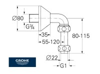 MEDIDAS CODO de CONEXION GROHE